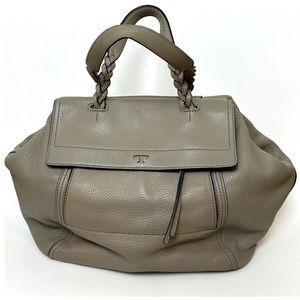 Tory Burch Grey Leather Half Moon Purse